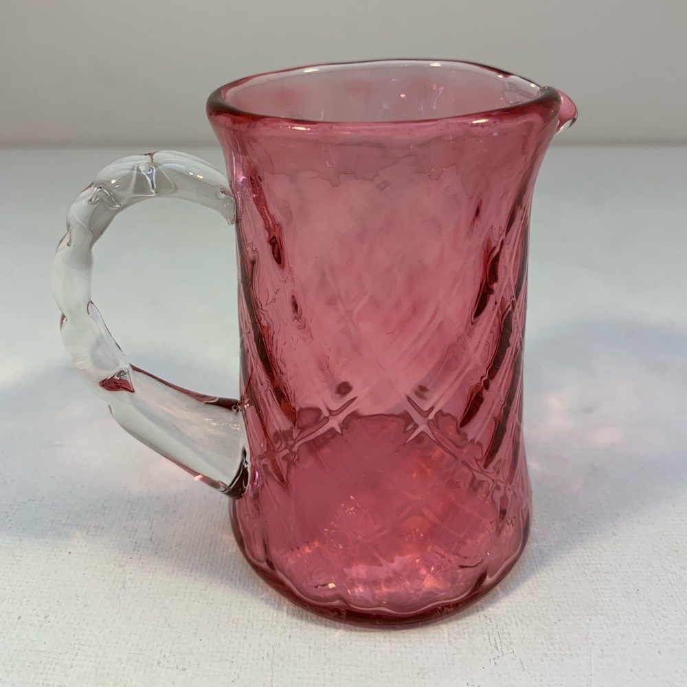 Vintage Fenton cranberry small pitcher/creamer